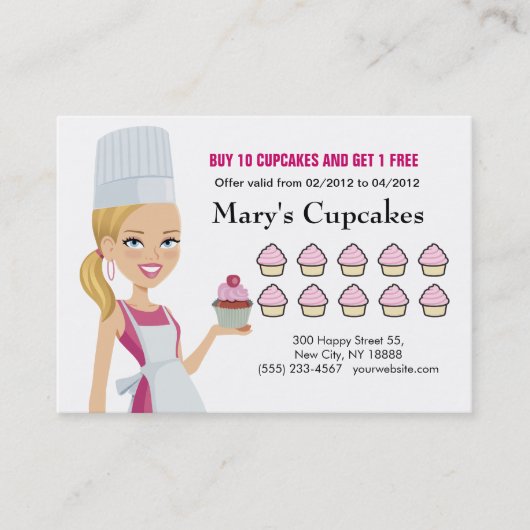 Chef Cupcake Rewards Chubby Card Klantenkaartje (Voorkant)