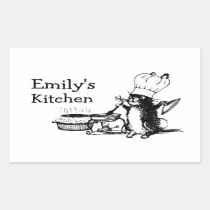 Chef Cute Bunny Rechthoekige Sticker
