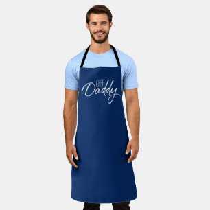 Chef Dad Modern Typography Custom Blue Apron Schort