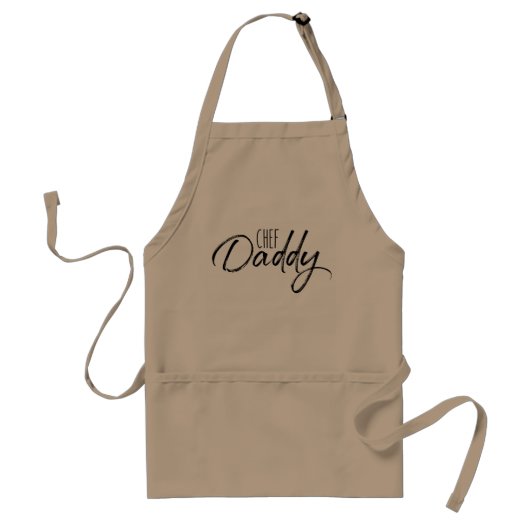 "Chef Daddy" - Modern, technisch script Standaard Schort (Voorkant)