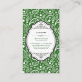 Chef de Cuisine - Retro Paisley Pattern Visitekaartje (Achterkant)