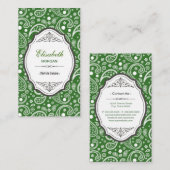 Chef de Cuisine - Retro Paisley Pattern Visitekaartje (Voorkant / Achterkant)