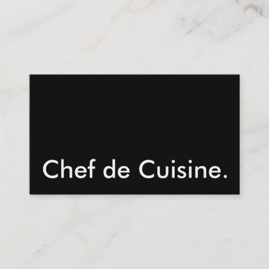 Chef de Cuisine. Visitekaartje (Voorkant)