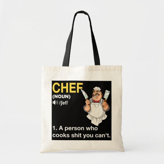 Chef Definition Funny Cook Cooking Tote Bag (Voorkant)