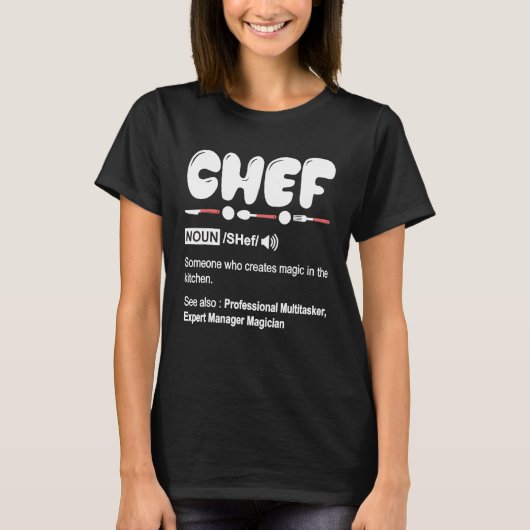 Chef Definition T Shirt - Funny Cooking Gift Chef (Voorkant)