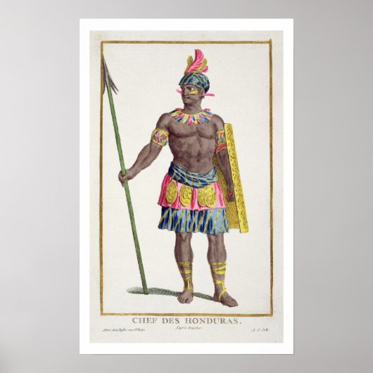 Chef der Hondurezen, 1780 (gekleurd) Poster (Voorkant)