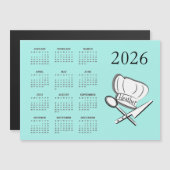 Chef Design 2026 Calendar Magnetic Card (Voorkant / Achterkant)