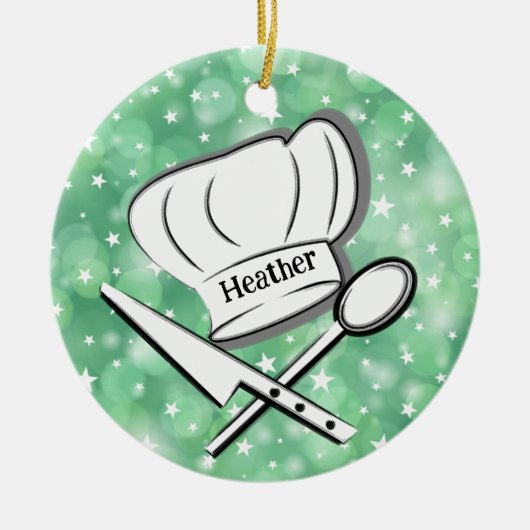 Chef Design Ceramic Ornament (Voorkant)