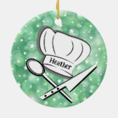 Chef Design Ceramic Ornament (Achterkant)