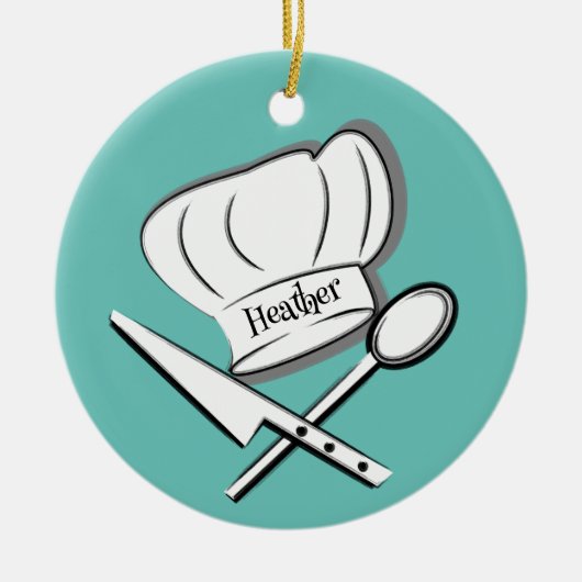 Chef Design Ceramic Ornament (Voorkant)