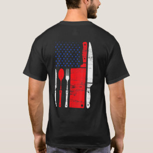 Chef die Amerikaanse vlag kookt Vintage culinaire T-shirt