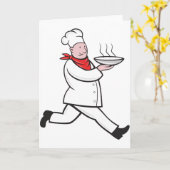 Chef die Wenskaarten met voedsel vervoert Kaart (Gele Bloem)