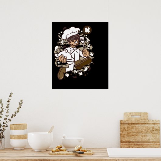 Chef-draaistrip Poster (Keuken)