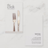 Chef Elegant Catering Fork and Knife Visitekaartje (Voorkant / Achterkant)