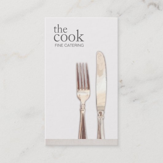 Chef Elegant Catering Fork and Knife Visitekaartje (Voorkant)
