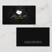 Chef Elegant Dark Damask Visitekaartje (Voorkant / Achterkant)