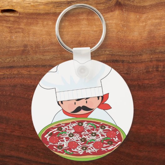 Chef en Pizza Sleutelhanger (Voorkant)