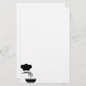 Chef en Steaming Bowl Briefpapier (Voorkant / Achterkant)