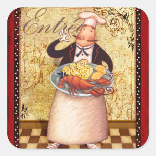 Chef Entrée Vierkante Sticker