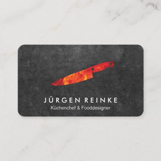 Chef exécutif Slate Fire Couteau Carte de visite (Devant)