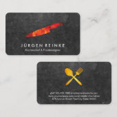 Chef exécutif Slate Fire Couteau Carte de visite (Devant / Derrière)