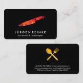 Chef exécutif Slate Fire Couteau Carte de visite (Devant / Derrière)