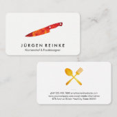 Chef exécutif Slate Fire Couteau Carte de visite (Devant / Derrière)