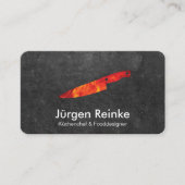 Chef exécutif Slate Fire Couteau Carte de visite (Devant)