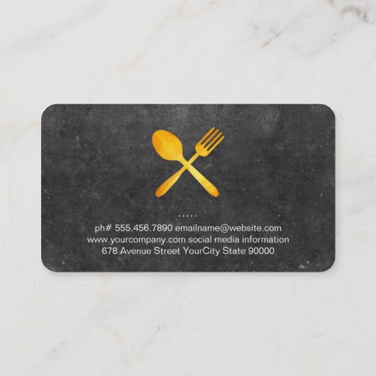 Chef exécutif Slate Fire Couteau Carte de visite (Dos)