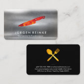 Chef exécutif Slate Fire Couteau Carte de visite (Devant / Derrière)
