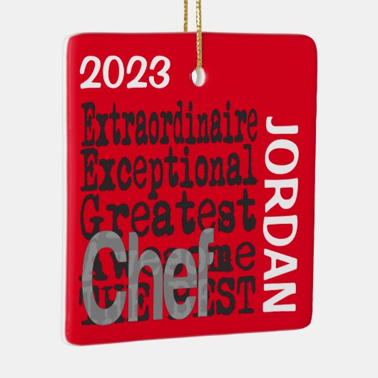 Chef Extraordinaire CUSTOM Keramisch Ornament (Rechts)