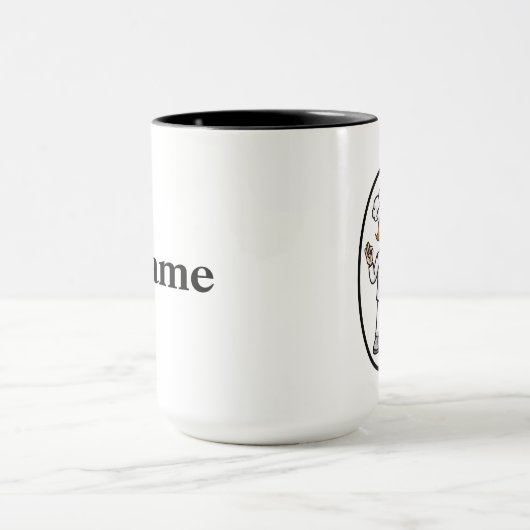 Chef femme Nom Mug (Centre)