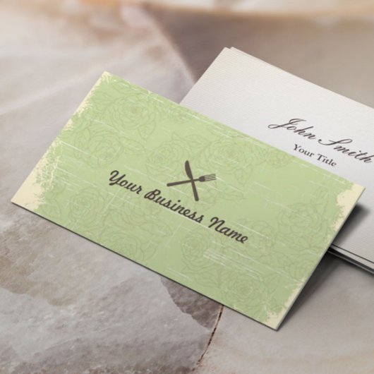 Chef Floral Pattern Catering Visitekaartje