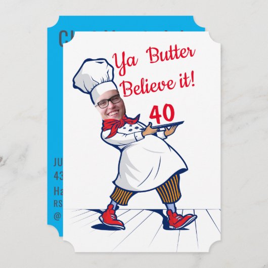 Chef Funny Birthday Cook Face vervangt Humor Fab Kaart (Voorkant / Achterkant)