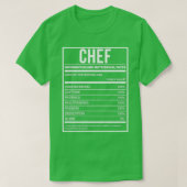 Chef Funny Cooking Nutrition Label T-shirt (Design voorkant)