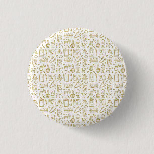 Chef Gift   Geluk is de smaak van het leven Ronde Button 3,2 Cm