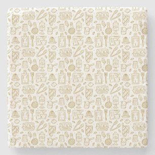 Chef Gift Geluk is de smaak van het leven Stenen Onderzetter