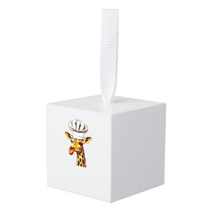 Chef Giraffe - Schattigee Giraffe in een Chef's Pe Kubus Ornament