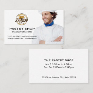 Chef glimlachend Bakkerij Logo Visitekaartje