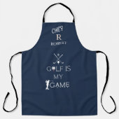 Chef & Golfer Zwart & Wit Aangepaste Monogram Naam Schort (Voorkant)
