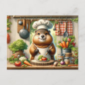 Chef Groundhog Briefkaart (Voorkant)