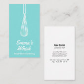 Chef Hand Drawn Whisk Logo Blue Visitekaartje (Voorkant / Achterkant)
