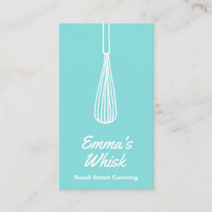 Chef Hand Drawn Whisk Logo Blue Visitekaartje