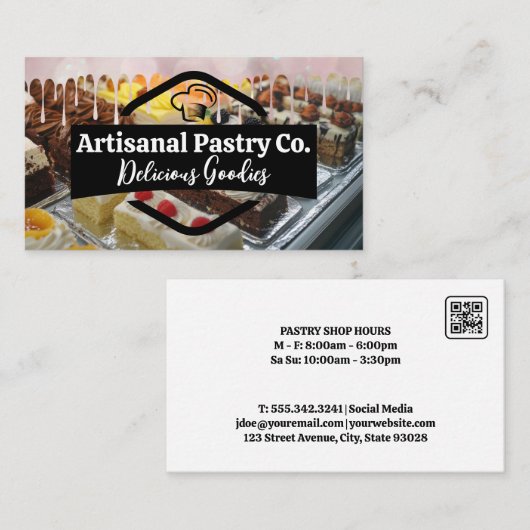 Chef Hat | Bakery | Pastries Visitekaartje (Voorkant / Achterkant)