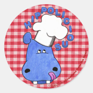 Chef Hippo- Hippolicious Ronde Sticker