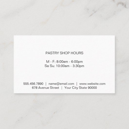 Chef Hoed Logo | Restaurant Eetgedeelte Visitekaartje (Achterkant)