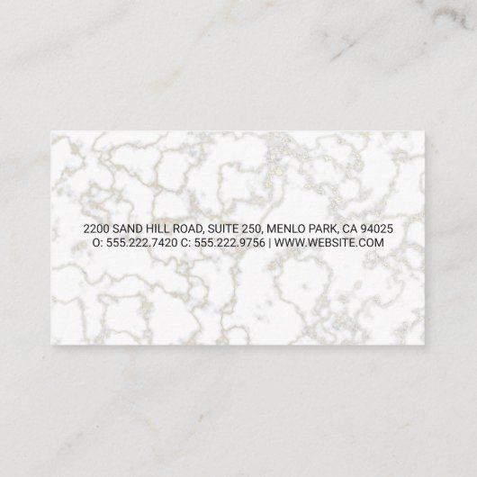 Chef Hoed Oranje | Marmeren Achtergrond Visitekaartje (Achterkant)