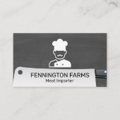 Chef Icoon Slagmes | Schoolbord Achtergrond Visitekaartje (Voorkant)