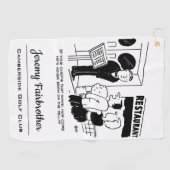 Chef in Restaurant niet op Cartoon Golfhanddoek (Horizontaal)