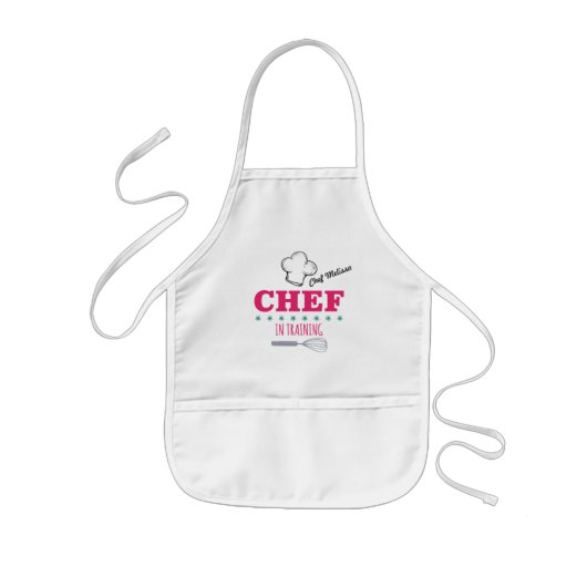 Chef in training Roze Kinder Schort (Voorkant)